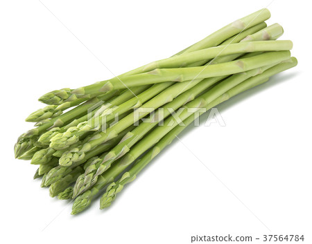 Green asparagus diagonal bunch isolated on white Green asparagus diagonal bunch isolated on white 37564784