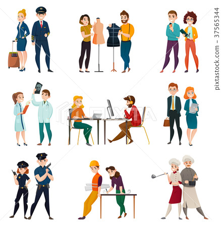 插图素材: professional occupation people set