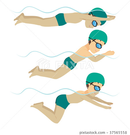 Swimming Man Breaststroke Style 37565558