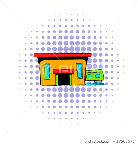 Railway station icon, comics style Railway station icon, comics style 37565575