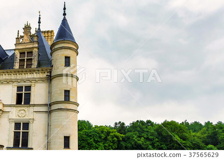 Part of Chateau de Chenonceau and sky Part of Chateau de Chenonceau and sky 37565629