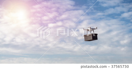 Fast Drone Delivery - aerial courier shipping 37565730