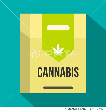 Cannabis cigarette box icon, flat style  37565797