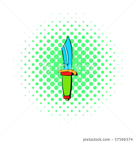 Hunting knife icon, comics style  37566374
