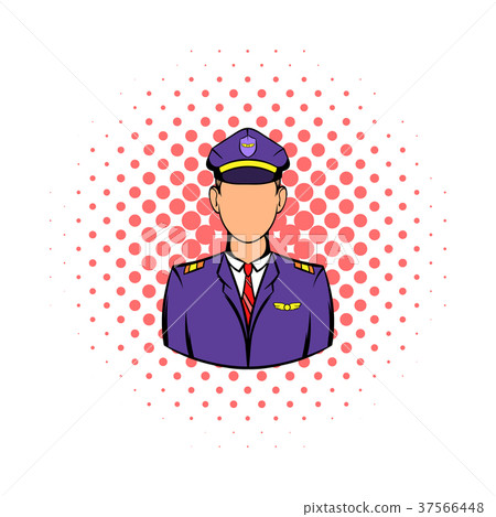 Captain of the aircraft icon, comics style 37566448
