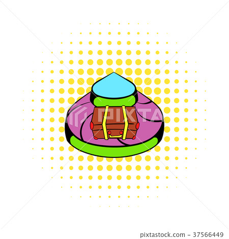 Baggage on conveyor belt at the airport icon 37566449