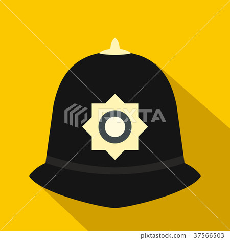 British police helmet icon, flat style British police helmet icon, flat style 37566503
