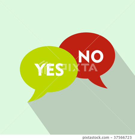 Yes No bubbles icon, flat style Yes No bubbles icon, flat style 37566723