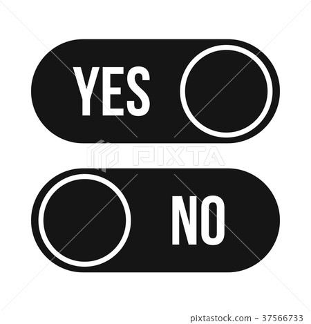 Yes and No button icon, simple style Yes and No button icon, simple style 37566733
