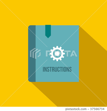 Instruction book icon, flat style Instruction book icon, flat style 37566734