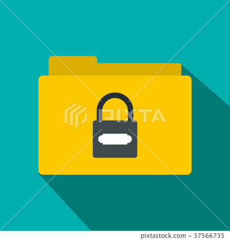 Folder with lock icon, flat style Folder with lock icon, flat style 37566735