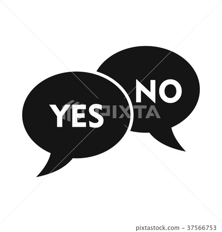 Yes No bubbles icon, simple style  37566753