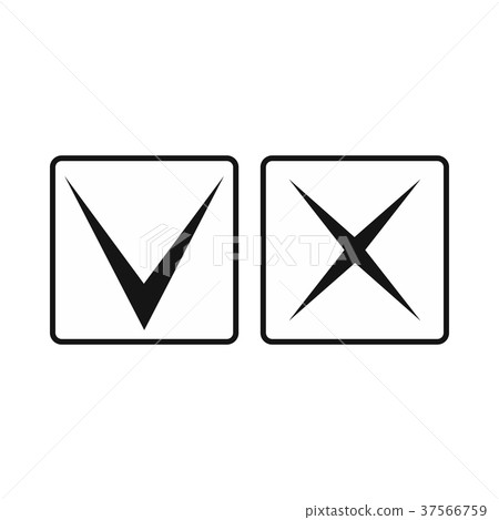 Tick and cross icon, simple style Tick and cross icon, simple style 37566759