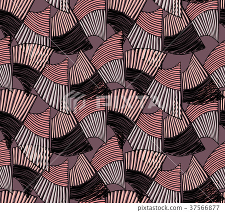 Wavy trapezoids striped pink 37566877