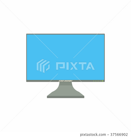 Computer monitor icon, cartoon style 37566902