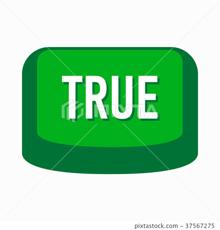 True green button icon, simple style 37567275