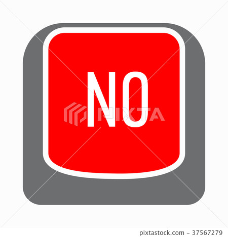 No red button icon, simple style 37567279