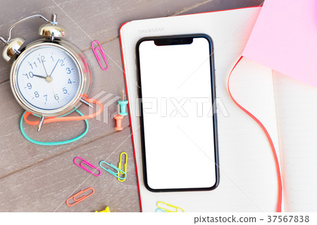 open notebook and phone open notebook and phone 37567838