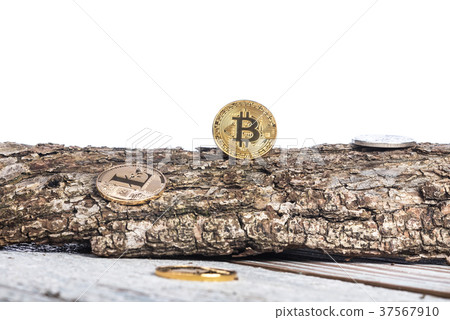 Bitcoin, litecoin, ethereum, vintage background Bitcoin, litecoin, ethereum, vintage background 37567910