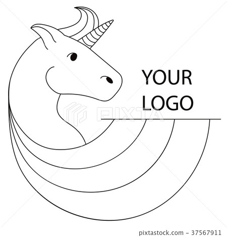 Logo with a unicorn for your company. Pegasus Icon 37567911