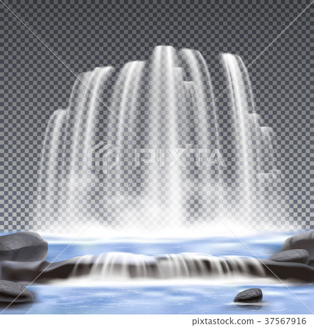Waterfalls Realistic Transparent Background - Stock Illustration ...