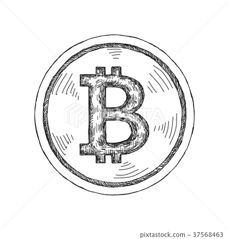 Bitcoin Cryptocurrency Sketch Icon - Stock Illustration [37568463] - PIXTA