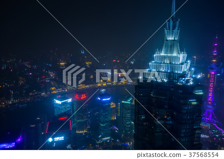 Night view from Shanghai World Financial Center (China-Shanghai) Night view from Shanghai World Financial Center (China-Shanghai) 37568554