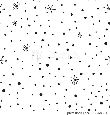 Vector hand drawn seamless pattern with dots and Vector hand drawn seamless pattern with dots and 37568631