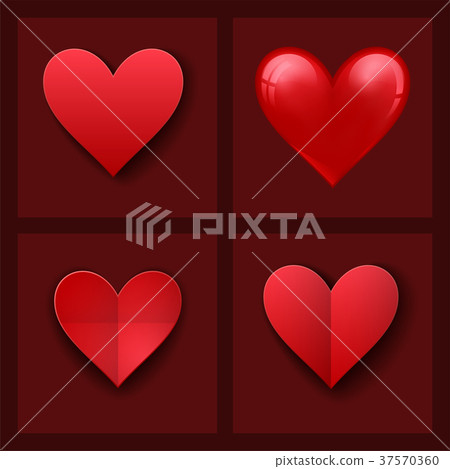 Red heart sharp card vector pink color card Red heart sharp card vector pink color card 37570360