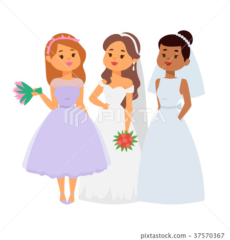 Wedding brides characters vector illustration Wedding brides characters vector illustration 37570367
