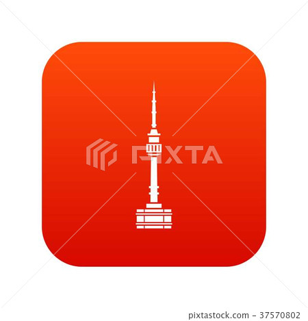 Namsan tower in Seoul icon digital red 37570802