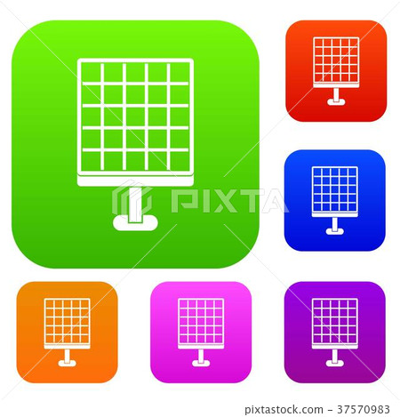 Solar panel set color collection - Stock Illustration [37570983] - PIXTA