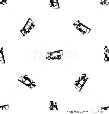 Truck mounted crane pattern seamless black Truck mounted crane pattern seamless black 37571030