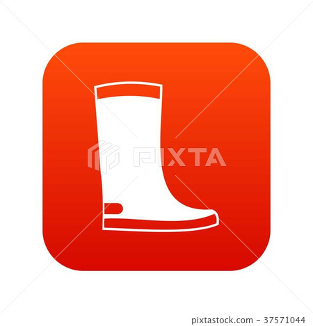 Rubber boots icon digital red Rubber boots icon digital red 37571044