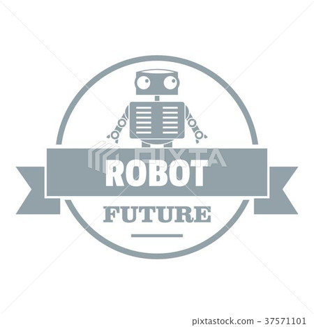 Robot tech logo, simple gray style 37571101