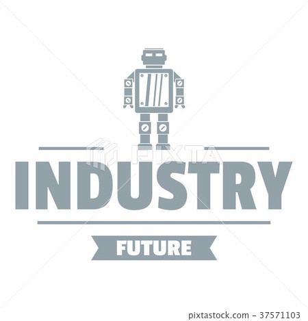 Robot metal logo, simple gray style Robot metal logo, simple gray style 37571103