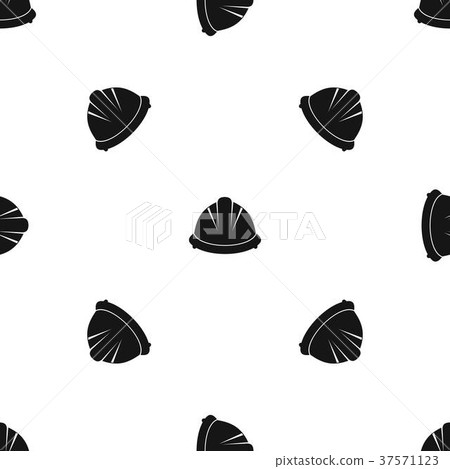 Construction helmet pattern seamless black 37571123