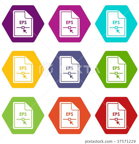 File EPS icon set color hexahedron - Stock Illustration [37571229] - PIXTA