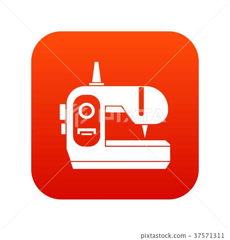 Sewing machine icon digital red 37571311