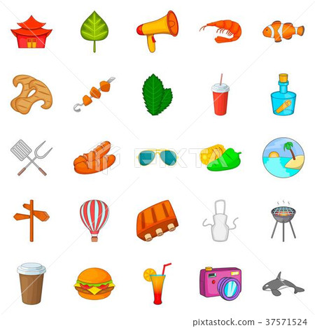 Asian holidays icons set, cartoon style Asian holidays icons set, cartoon style 37571524