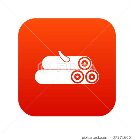 Wooden logs icon digital red 37571600