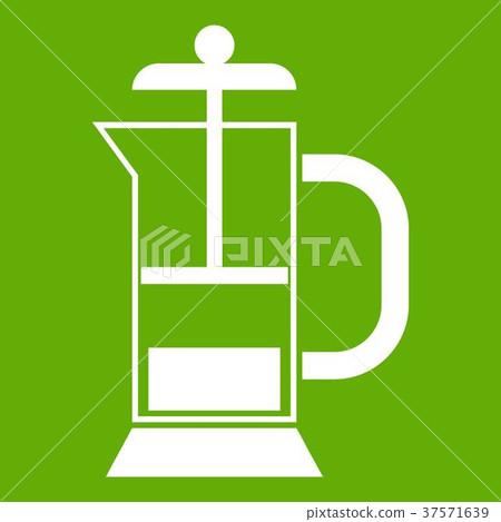 French press coffee maker icon green French press coffee maker icon green 37571639