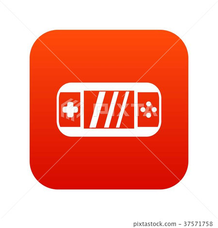 Portable video game console icon digital red - Stock Illustration ...