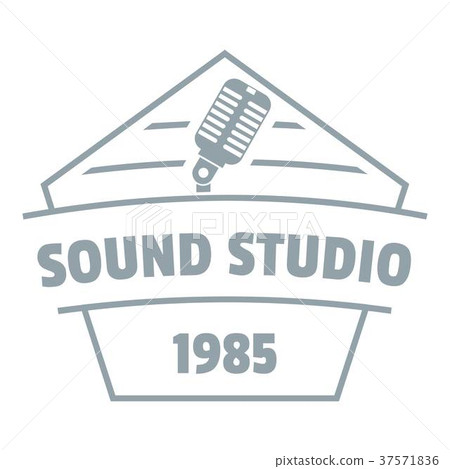 Sound studio logo, simple gray style - Stock Illustration [37571836 ...