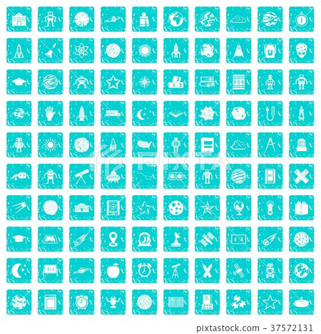 100 astronomy icons set grunge blue 100 astronomy icons set grunge blue 37572131