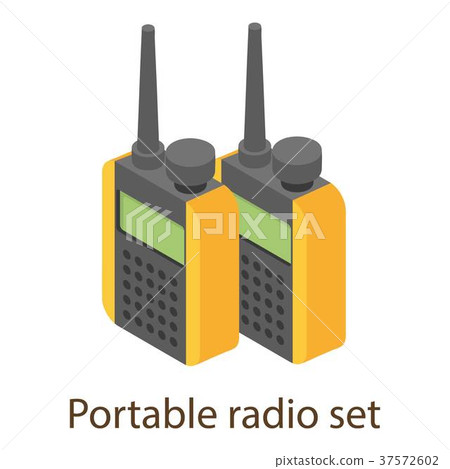 Portable radio icon, isometric style 37572602