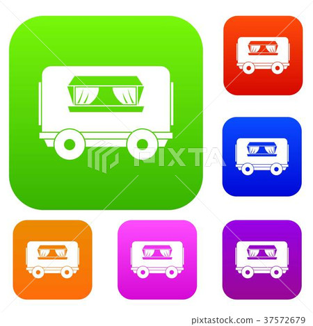 Food trailer set color collection Food trailer set color collection 37572679