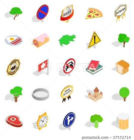 Switzerland icons set, isometric style 37572714
