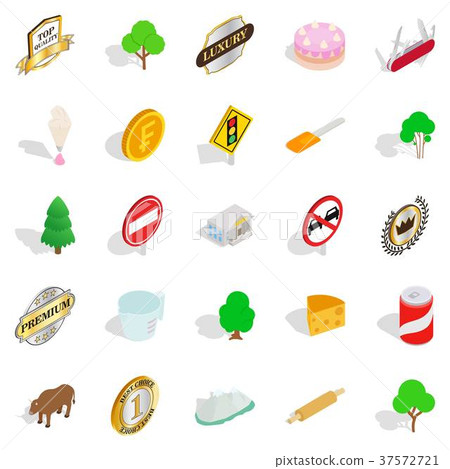 Meadow icons set, isometric style Meadow icons set, isometric style 37572721