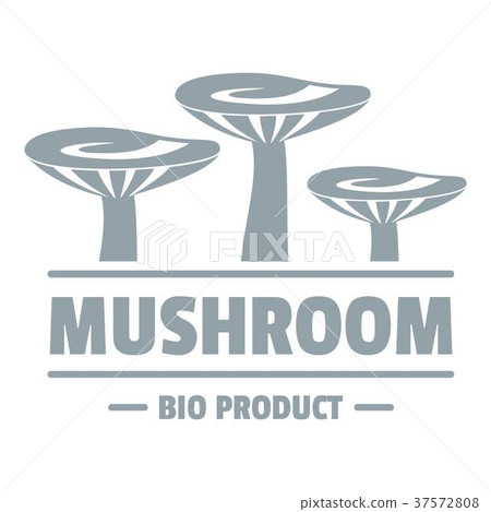 Mushroom bio organic logo, simple gray style Mushroom bio organic logo, simple gray style 37572808